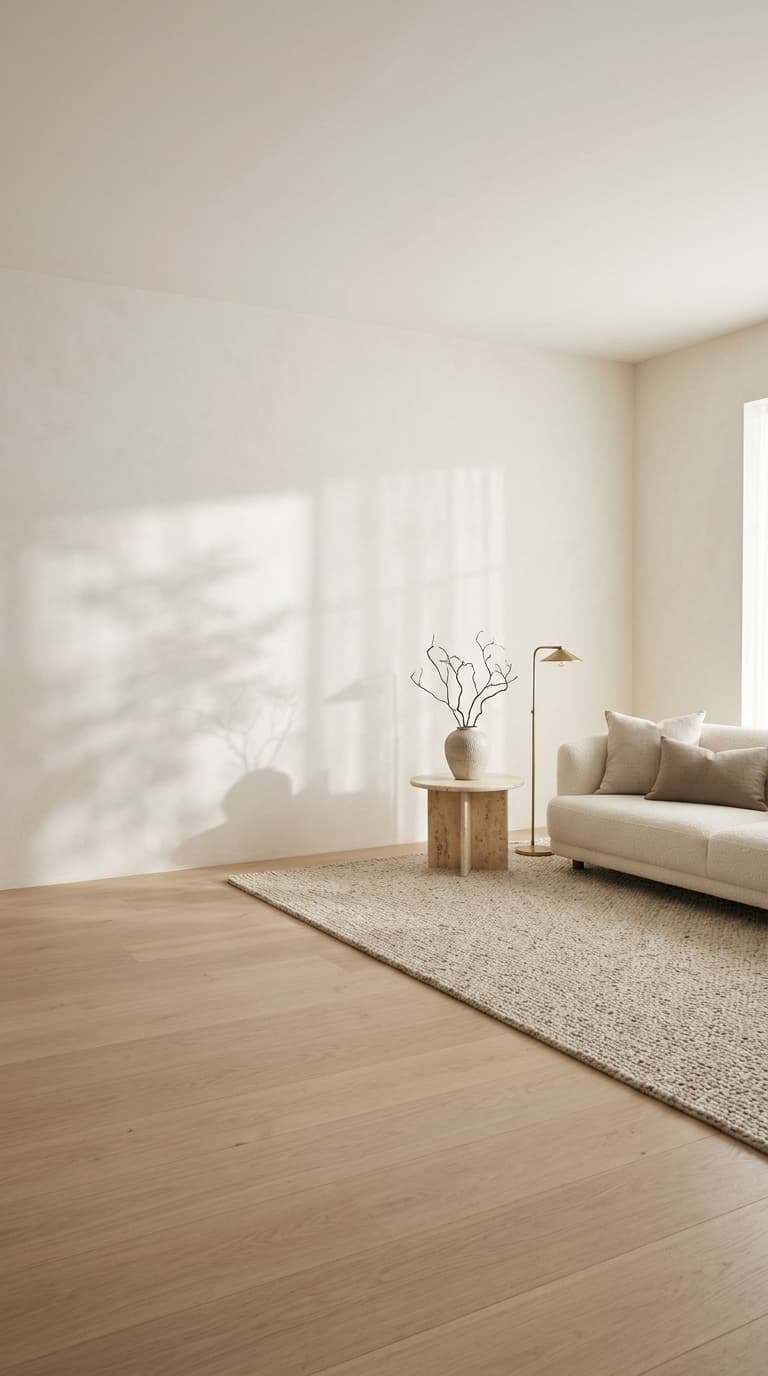 A calm living room styled with Ivoraine decor
